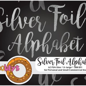 Digitales Alphabet Cliparts Scrapbooking Buchstaben Silberfolie Alphabet Cliparts Digitales Alphabet ClipArt