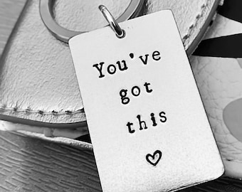 Motivational Quote Key Ring - Hand Stamped Key Chain - Aluminium - Inspirational Quote