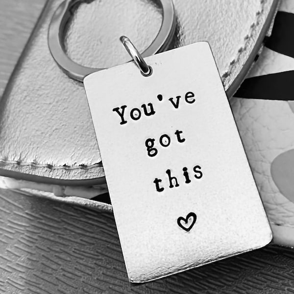 Motivational Quote Key Ring - Hand Stamped Key Chain - Aluminium - Inspirational Quote