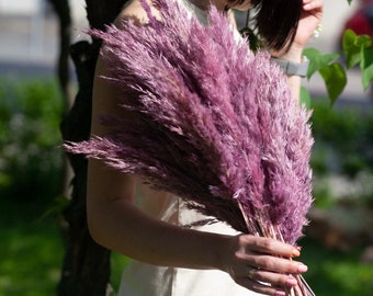 Purple pampas grass decor Trockenblumen Everlasting flowers Ukraine Wildflower bouquet wedding Flower arrangements Aesthetic room decor