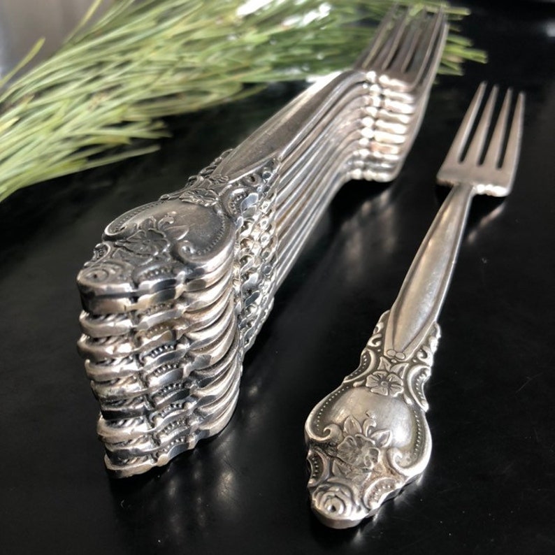 Small forks Wm rogers silverware Cocktail forks Silverplate Etsy