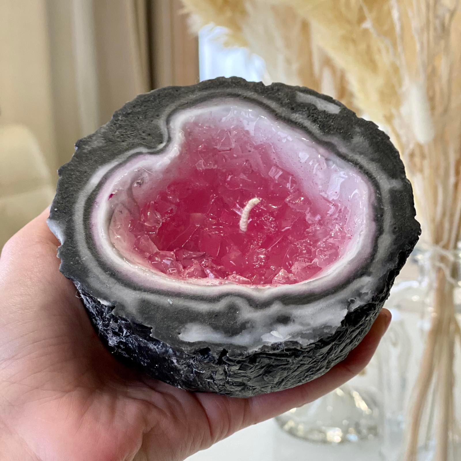 Geode Candle for Meditate and Stress Relief Luxury Candle Etsy