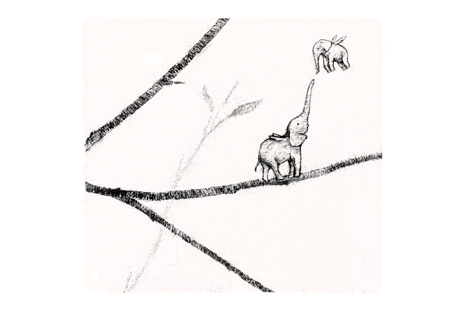 Elephant Birds Print Mother and Baby - Etsy