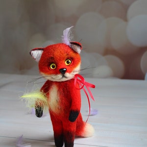 Sly fox, Gift Idea, Home decor, Gift for him, Christmas gift idea, red fox, Needle felted fox, Felt sculpture, Doll fox