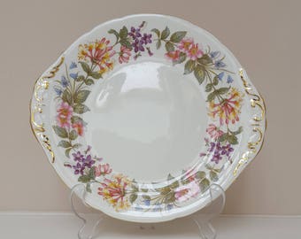 Vintage Cake Plate, Paragon China, Country Lane, Honeysuckle, Hedgerow Flowers, 1960s Serving Plate, Afternoon Tea, Vintage Gift