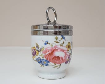Royal Worcester Egg Coddler, Bournemouth Pattern, Pink Roses, One Egg Cooking, Standard Size, Baby Food Warmer, Collectable Vintage Gift,
