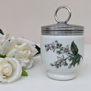 Royal Worcester Egg Coddler, Valencia Pattern, Rare Early Pattern, Single Egg Size, Collectable Coddler, White Flowers