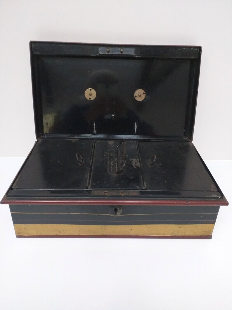 Large Vintage Cash Box With Removable Inner Tray With Three Etsy UK