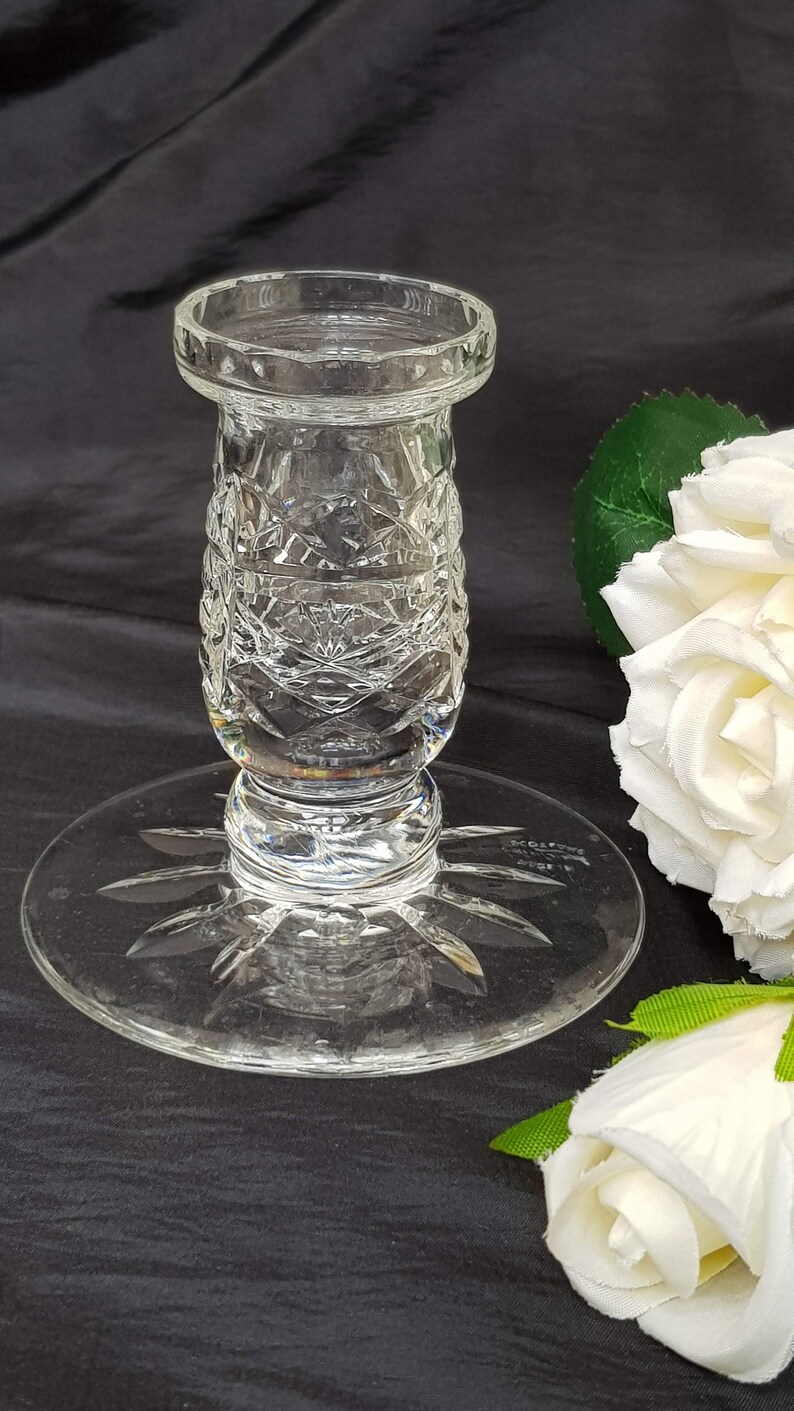 Stunning Edinburgh Crystal Candlestick Vintage Gift Made