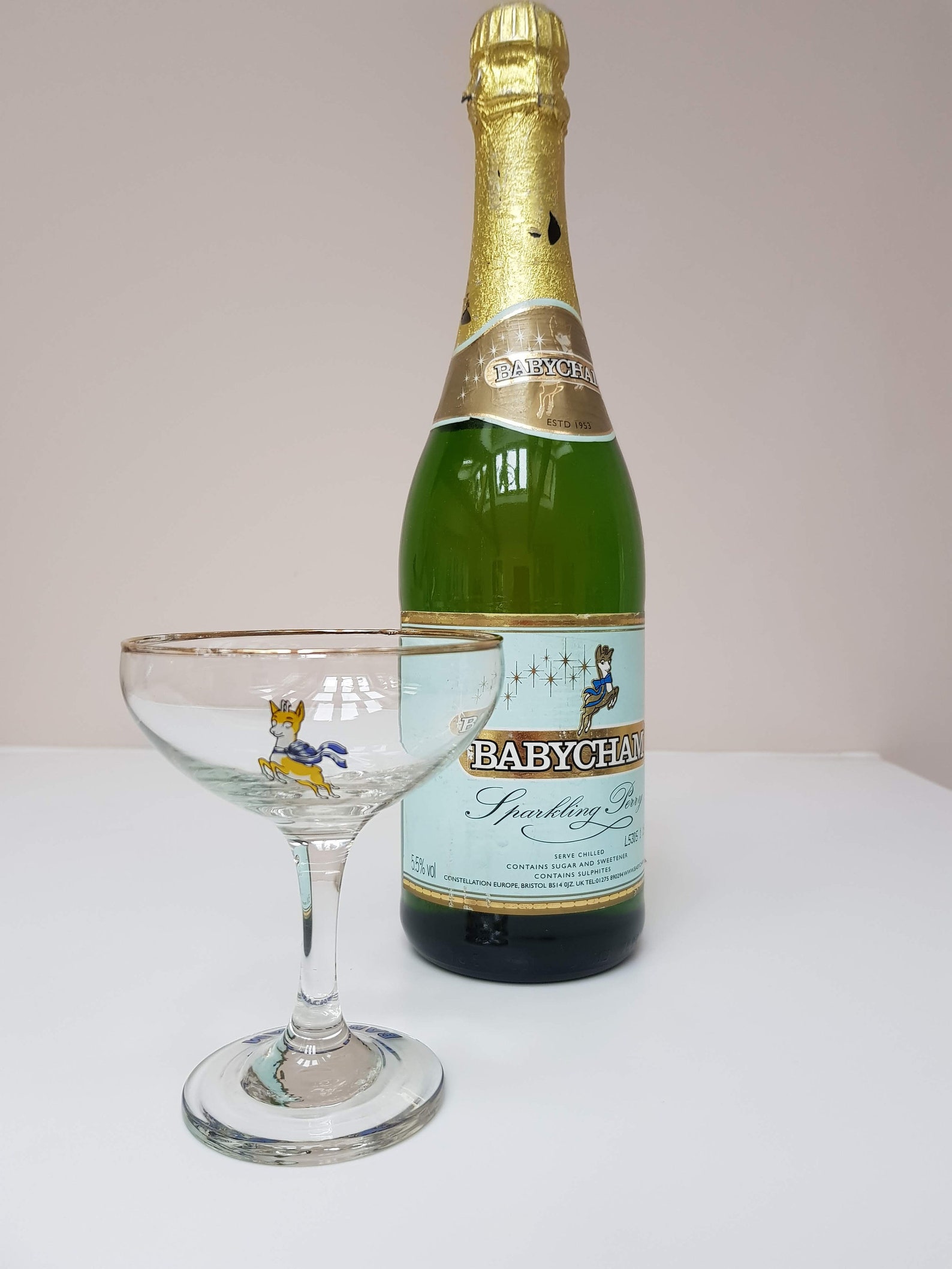 Babycham Glass Original 1970s Glass Iconic Deer Logo Etsy