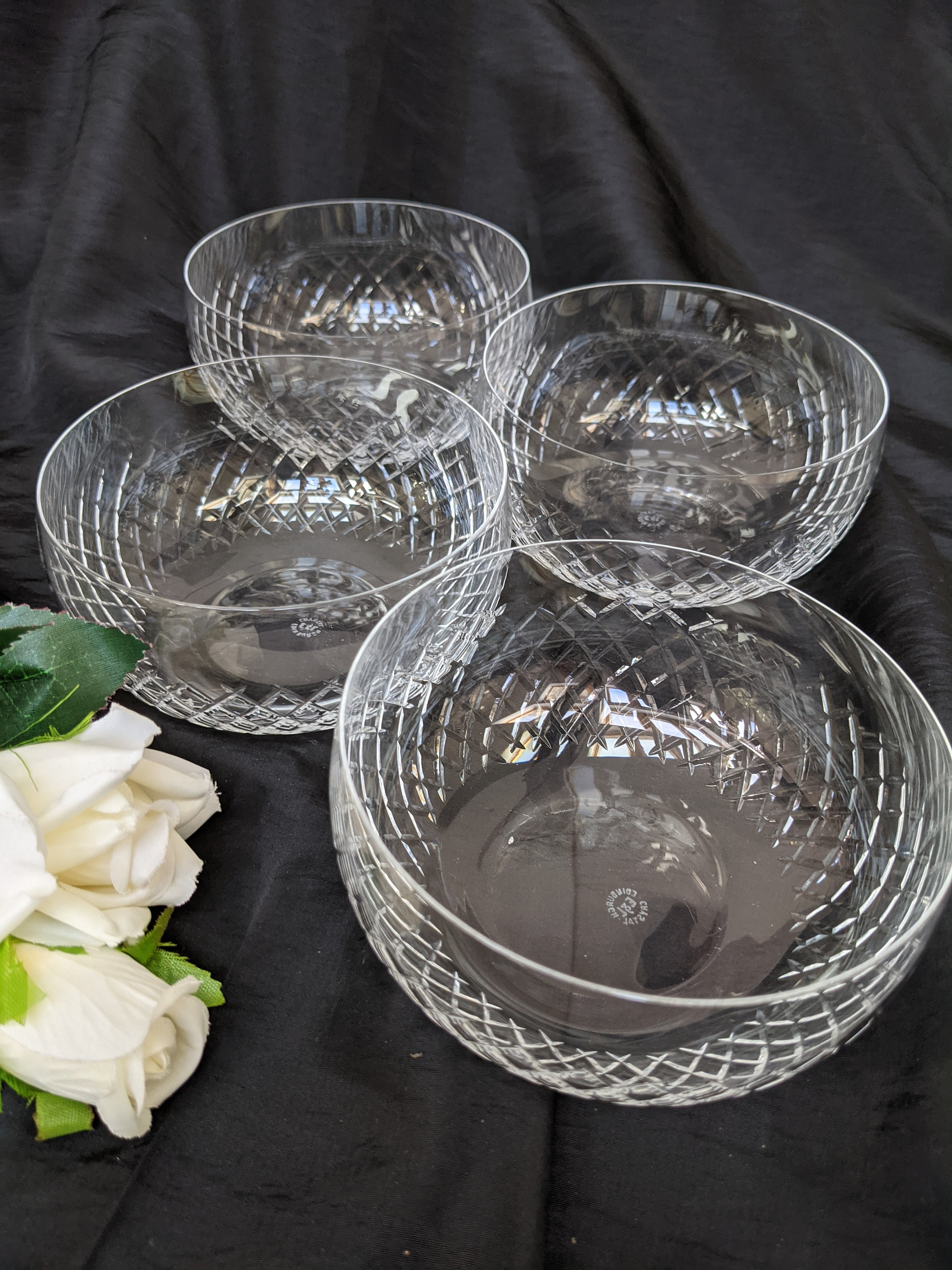 Edinburgh E & L Crystal Bowls Rare Set of 4 Bowls Fine Cut Etsy