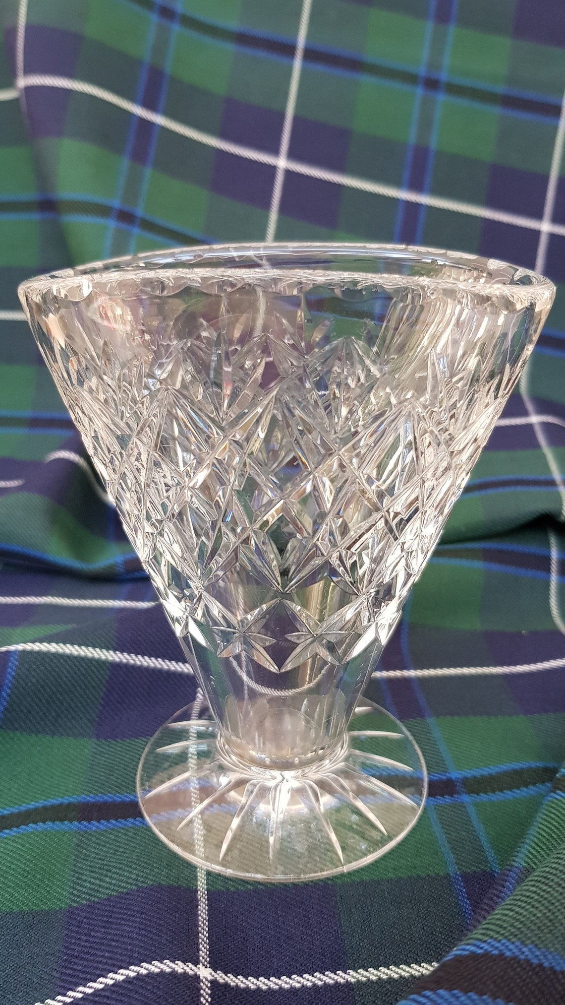 Edinburgh Crystal Vase Mid Century Cut Crystal Vase Etsy