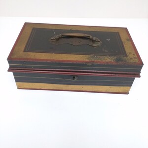 Large Vintage Cash Box With Removable Inner Tray With Three ...