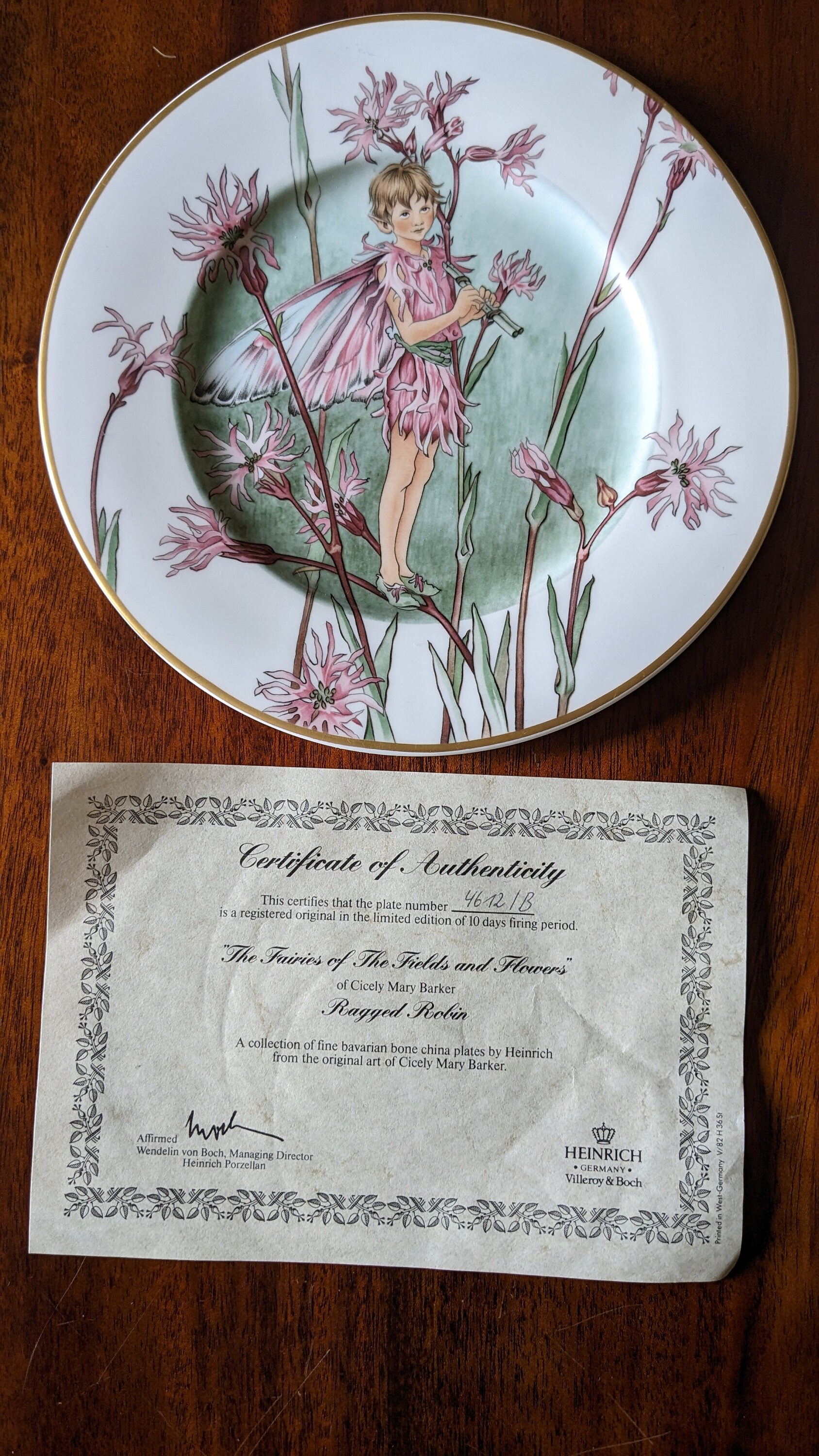 Fairy Plate, the Fairies of the Fields and Flowers, Heinrich