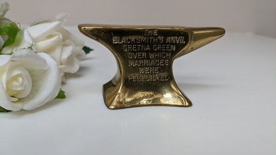 Vintage Brass Anvil, Gretna Green Blacksmith's Anvil, Novelty