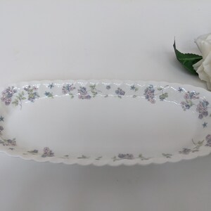 Wedgwood Oblong Tray, April Flowers Pattern, 1980s English China, Collectible Wedgewood, April Birthday Gift, Oval Serving Plate, Mint Tray
