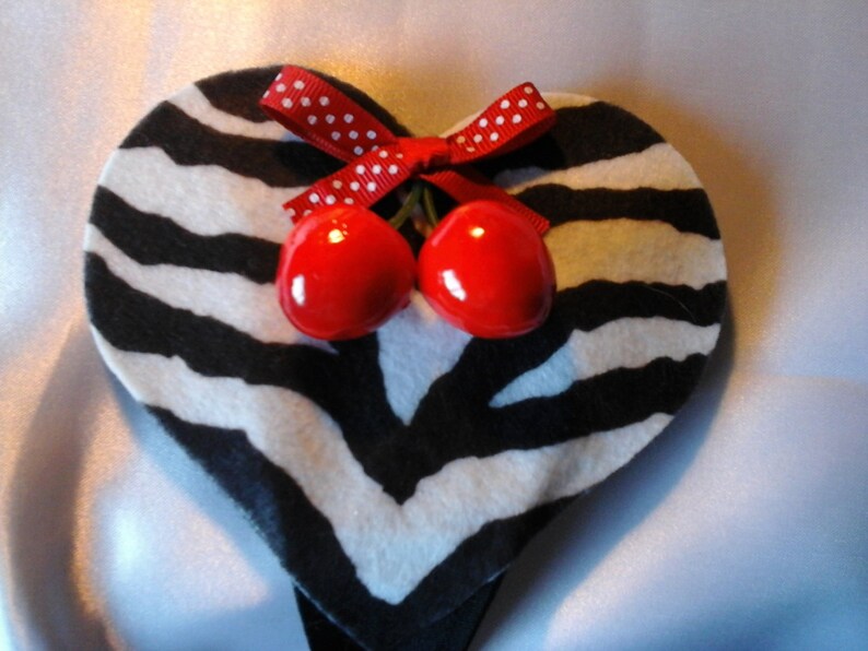 Zebra and Cherries Heart C-string and nipple pasties