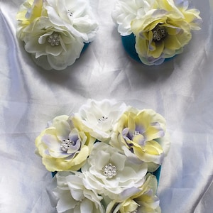 Blue, White and Cream Flower Nipple Pasties and C-String