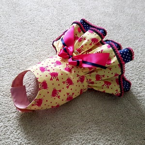 Robe crabe, robe harnais pour chien, robe crabe rose robe Yorkie robe bord de mer tulle Taille - S