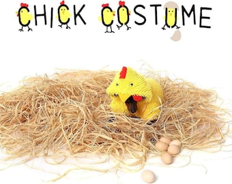 Dog costume, Small Dog Clothes, Easter Chick Costume, Dog Hoodie Warm dog clothes all in one Last one Size M girth: 15" - 16"