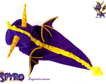 Small Dog Clothes Dragon Spyro Halloween Outfit Puppy Clothes Chihuahua Coat Yorkie Jumper