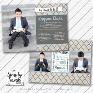 LDS Baptism Invitation - Burlap - 5x7 LDS Baptism Card Printable - Will Customize and Email within 24 hours - Choose Single or Double-Sided