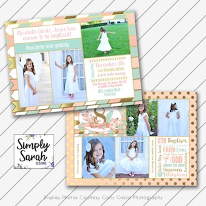 LDS Baptism Invitation - Announcement - 5x7 LDS Baptism Card - Printable - Will Customize and Email within 24 hours