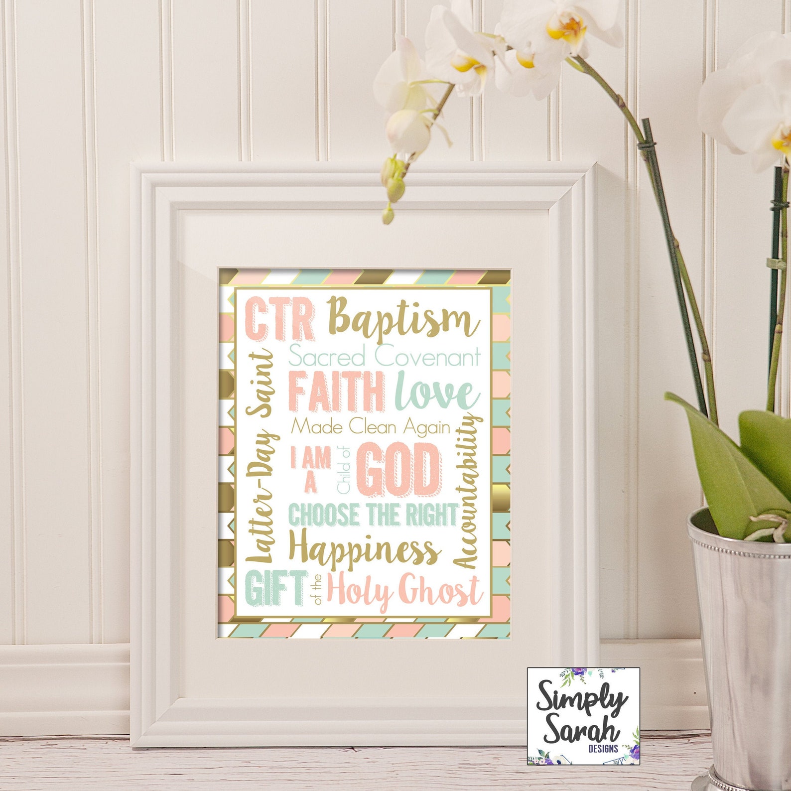 LDS Baptism Subway Word Art Wall Art Print - 8x10 and 11x14 LDS Baptism ...