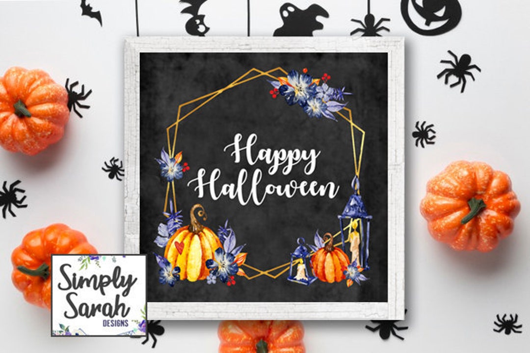 Digital Printable Halloween Wall Art Print 12x12 and 10x10 Happy ...