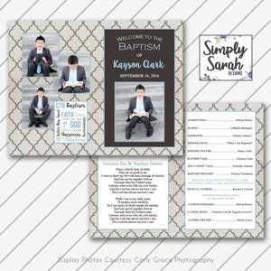 LDS Baptism Program -Burlap - Itinerary - 8.5x11 folded in half - Will Customize and Email within 24 hours
