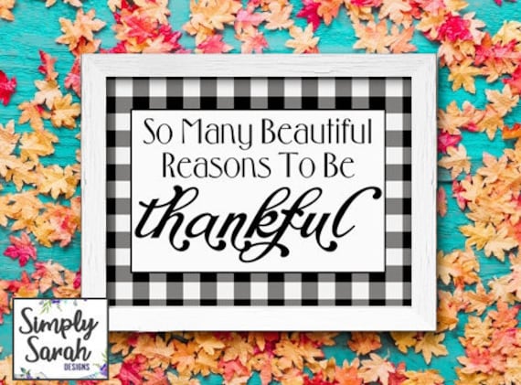 Thanksgiving Printable Fall Art Print - 16x20, 11x14, 8x10 and 5x7 - So Many Beautiful Reasons to be Thankful - Thankful - Instant Download