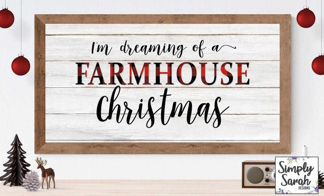 Farmhouse Christmas Wall Art Print 10x20 I'm Dreaming of a Farmhouse