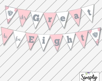 LDS Baptism Triangle Pennant Banner, Party Decorations, Digital Printable, Blush and Gray, Primary - Instant Download - Can Customize