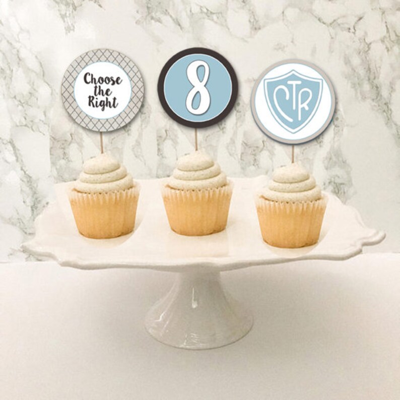 LDS Baptism Party Cupcake Toppers Food Labels Decorations Etsy