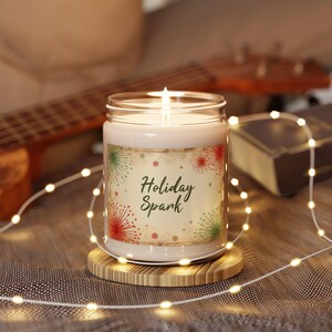 Holiday Spark Soy Candle, Scented Candle, Holiday Gift Candle, 9 oz Jar, Festive Home Decor, Multiple Scents Available!