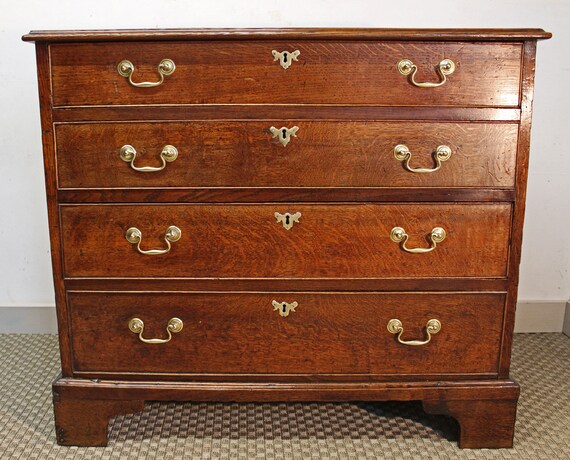 Small Georgian Oak Chest Of Drawers Etsy