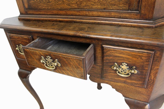 Antique Oak Corner Display Cabinet Etsy
