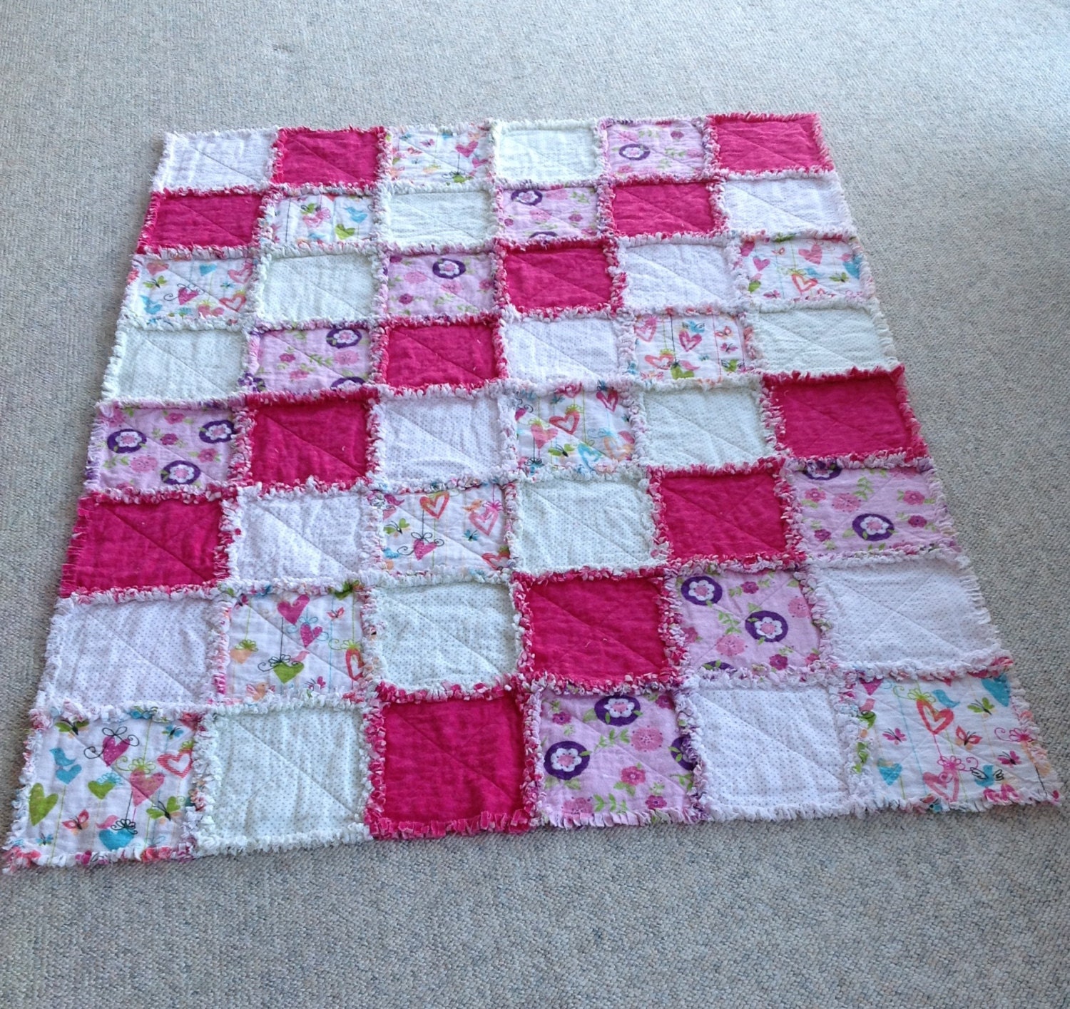 Rag Quilt Flannel Rag Quilt Girl Quilt Pink Etsy