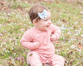 Blue Checkered Baby Bow. Checker Baby Bow Headband. Checkered Baby Bow Headband. Checker Baby Headband. Blue Checker Checkerboard Print Bow