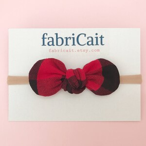 Buffalo Plaid Baby Headband. Buffalo Check Baby Headband. Buffalo Plaid Baby Bow. Buffalo Check Bow. Red Plaid Baby Bow. Baby Christmas Bow.