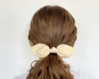 Yellow Hair Bow. Yellow Bow. Swiss Dot Bows. Spring Hair Bows. Easter Hair Bows Girl. Easter Hair Bows. Yellow Hair Tie. Yellow Ponytail