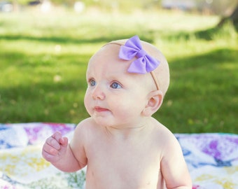 Purple Baby Bow. Purple Newborn Bow. Purple Hospital Bow. Purple Newborn Bow Headband. Summer Baby Bow. Gift to Newborn Baby Girl.