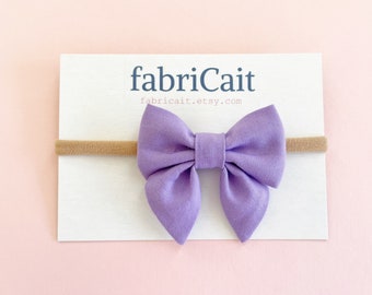 Handmade Purple Sailor Bow: Baby & Toddler Hair Clip or Headband