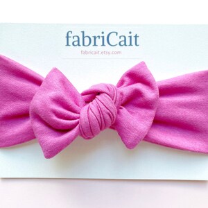 Purple Bow Headband: Handmade Jersey Knit Baby Headband