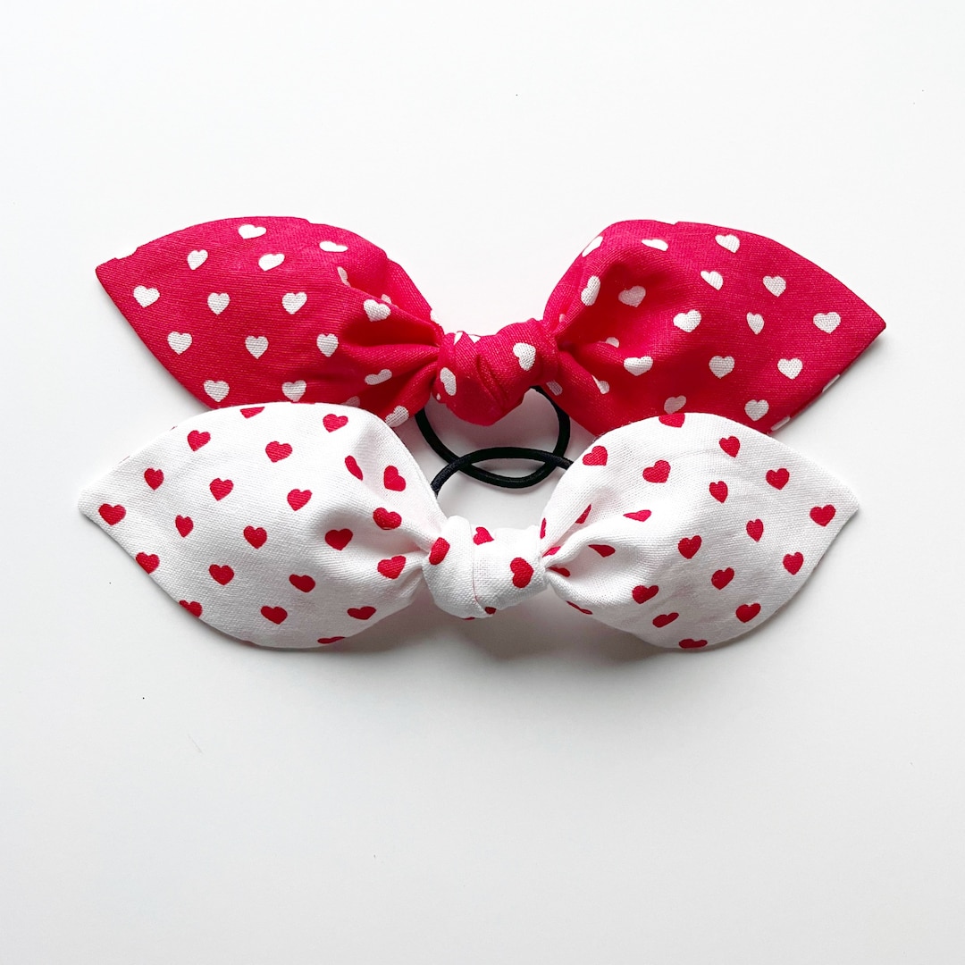 Heart Hair Bow. Red Hair Scarf. Heart Hair Scarf. Red Heart Etsy