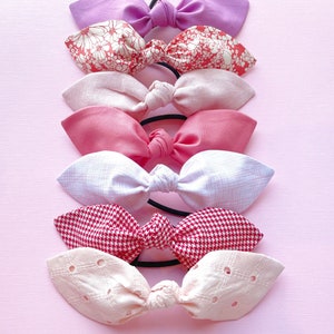 Floral Hair Scarf: Handmade Cotton Blend Bow, Valentine&#39;s Gift