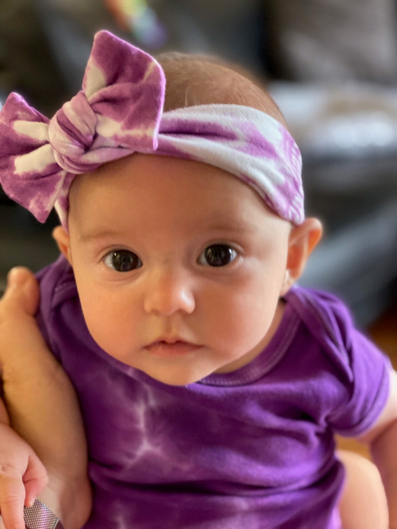 Purple Tie Dye Headband Tie Dye Bow Headband Gift for Teens. Purple Bow Headband Tie Dye Bow Purple Tie Dye Headband Tie Dye Headband