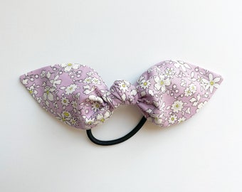 Purple Floral Bow. Purple Ponytail Bow. Purple Hair Accessories. Lilac Bow. Liberty of London Floral Bow. Purple Floral Hair Clip.