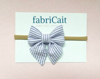 Purple Seersucker Bow. Purple Stripe Bow. Purple Stripes Bow. Purple Newborn Bow. Purple Stripe Newborn Bow. Stripes Baby Bow. Newborn Gift.