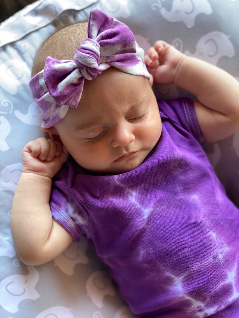 Purple Tie Dye Headband Tie Dye Bow Headband Gift for Teens. Purple Bow Headband Tie Dye Bow Purple Tie Dye Headband Tie Dye Headband